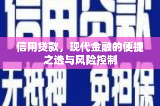 斗门信用贷款，现代金融的便捷之选与风险控制