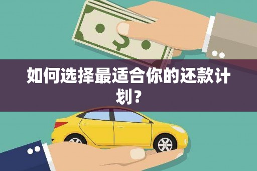 斗门如何选择最适合你的还款计划？