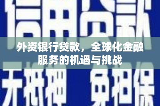 斗门外资银行贷款，全球化金融服务的机遇与挑战