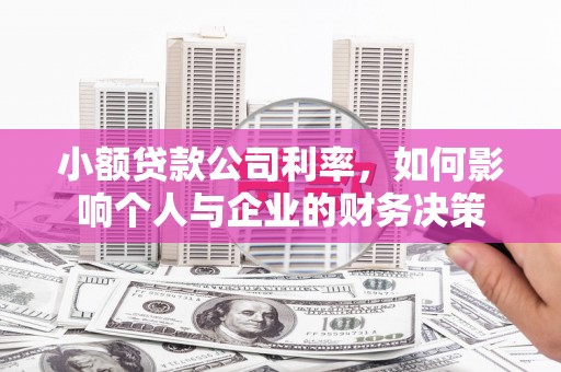 斗门小额贷款公司利率，如何影响个人与企业的财务决策