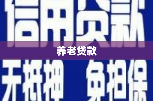 斗门养老贷款