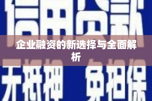 斗门企业融资的新选择与全面解析